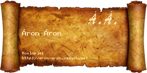 Áron Áron névjegykártya